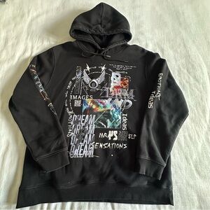 Dreamland Hoodie Mens 3XL Black Graphic Pullover Emotions Sensations Urban Art